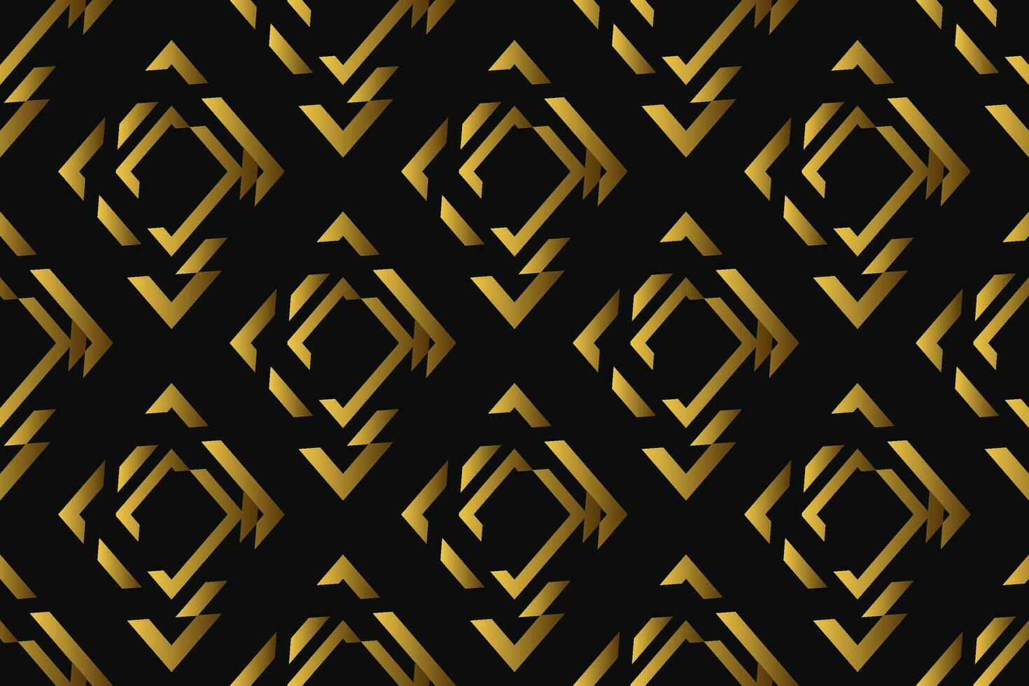 astratto geometrico modello con linee, rombi un' senza soluzione di continuità vettore sfondo. nero e oro struttura