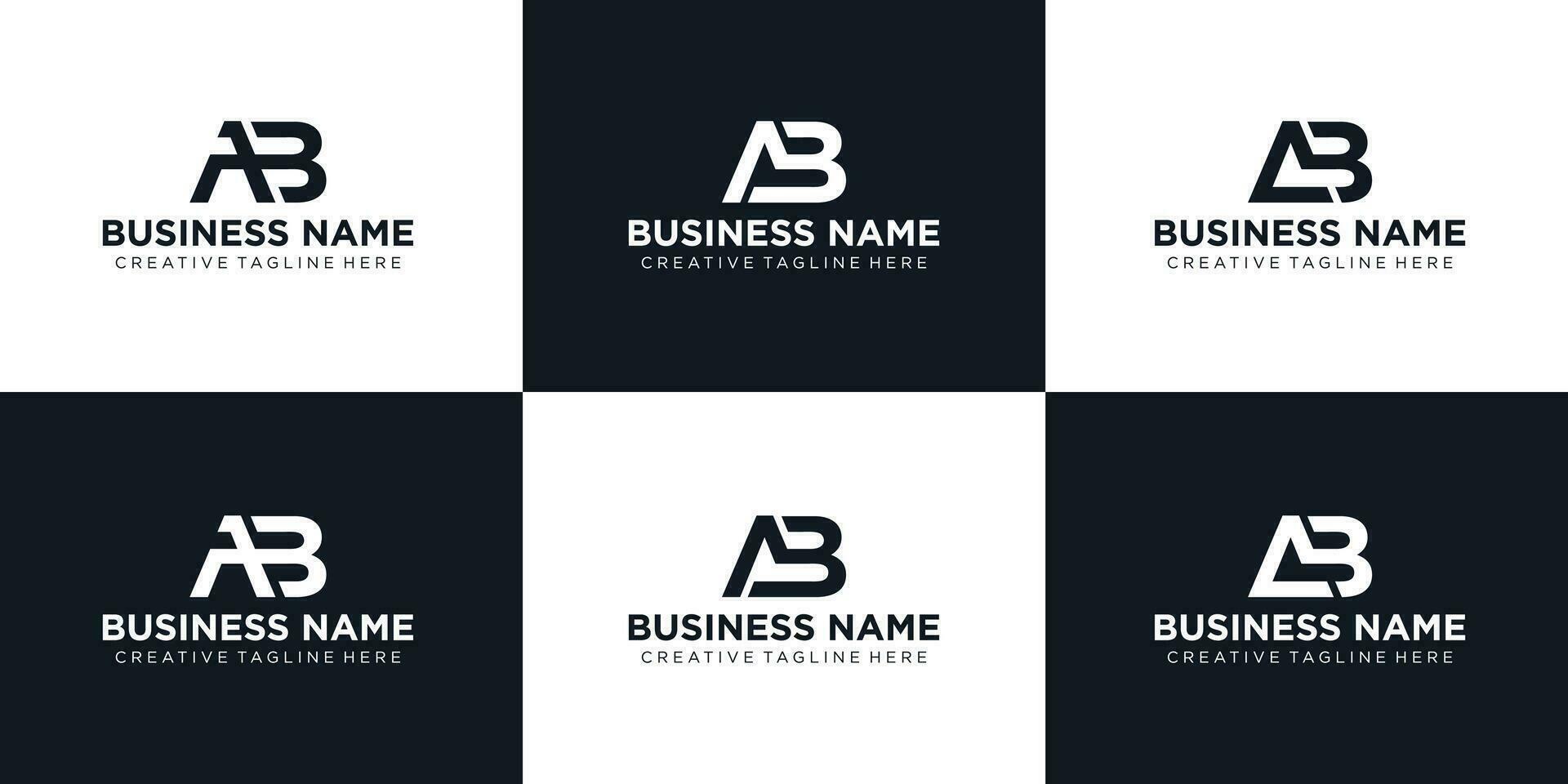 impostato di creativo monogramma lettera un' B logo design linea vettore