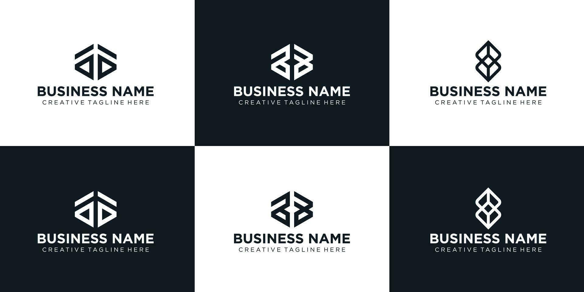 impostato di creativo monogramma lettera un' B logo design linea astratto moderno vettore