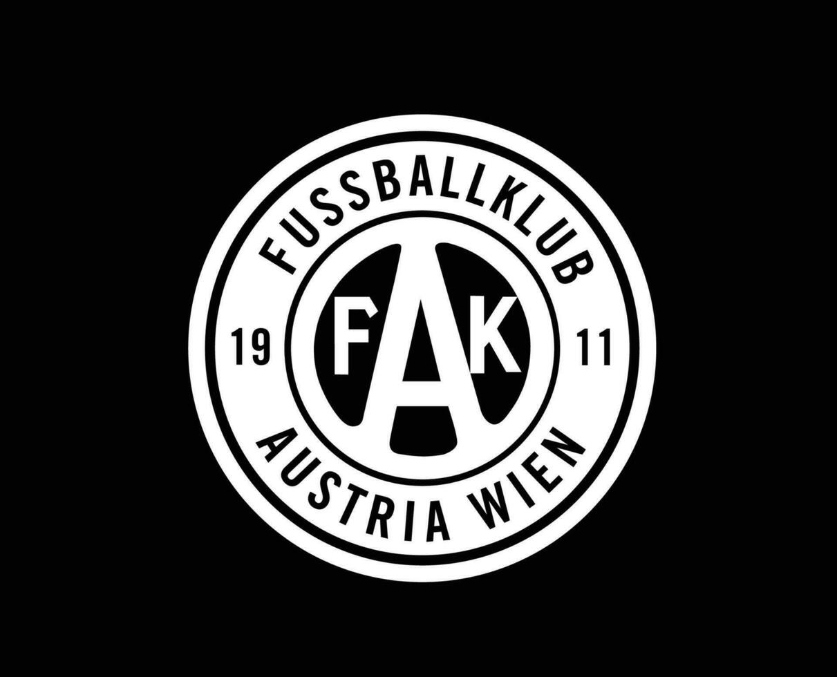 fk Austria wien club logo simbolo bianca Austria lega calcio astratto design vettore illustrazione con nero sfondo