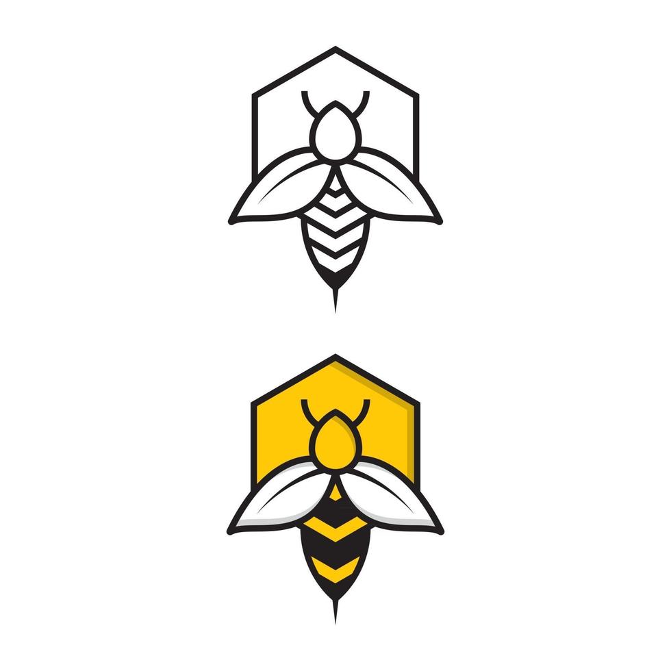 modello di progettazione del logo animale dell'ape vettore