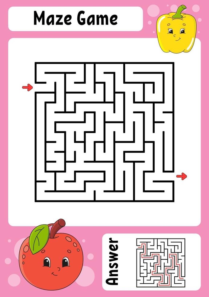 labirinto. gioco per bambini. labirinto divertente. foglio di lavoro per lo sviluppo dell'istruzione. pagina delle attività. puzzle per bambini. stile cartone animato carino. indovinello per la scuola materna. enigma logico. illustrazione vettoriale a colori.