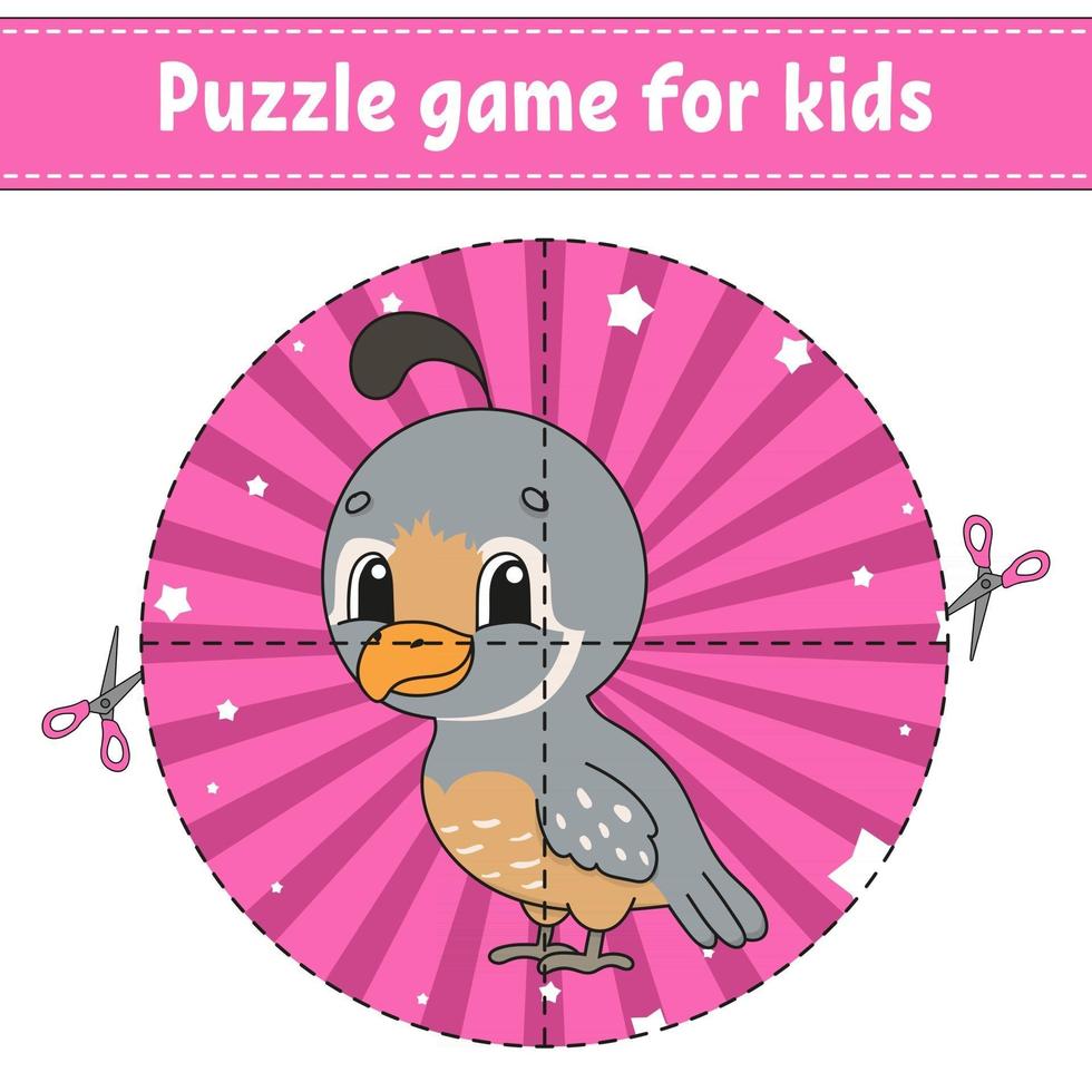 gioco di puzzle per bambini. foglio di lavoro per lo sviluppo dell'istruzione. gioco di apprendimento per i bambini. pagina delle attività. per bambino. indovinello per la scuola materna. semplice illustrazione vettoriale piatto isolato in stile cartone animato carino.