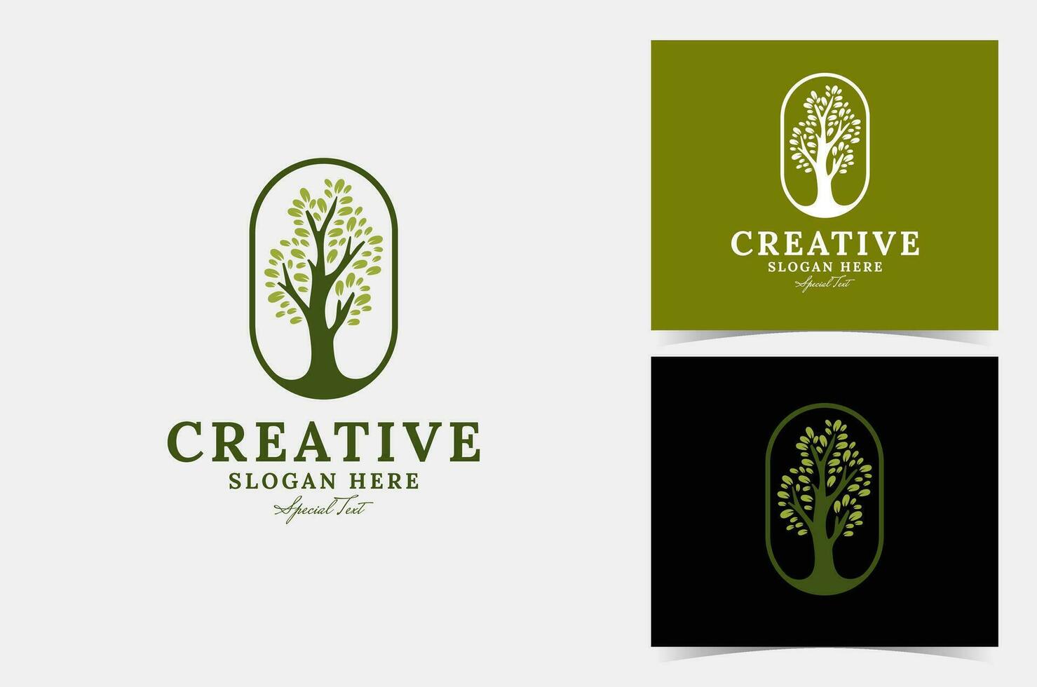 creativo albero logo vettore disegno, Perfetto per azienda logo o marchio.