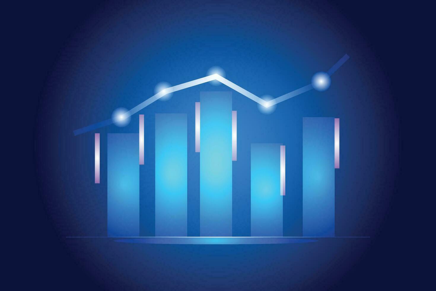 attività commerciale e scambio finanziario crescita grafico investimento finanza grafico, azione mercato sfondo vettore illustrazione