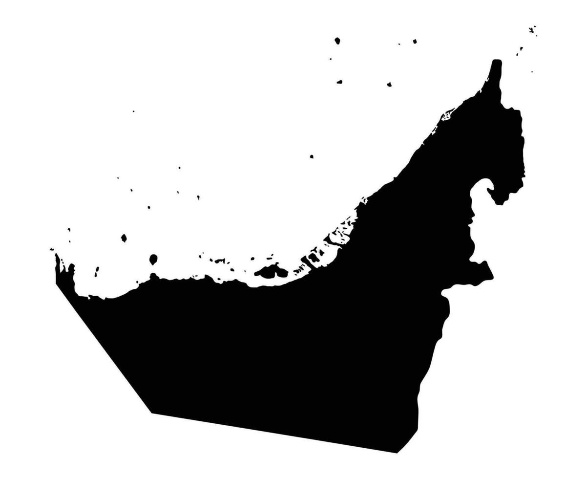 Emirati Arabi Uniti carta geografica vettore silhouette