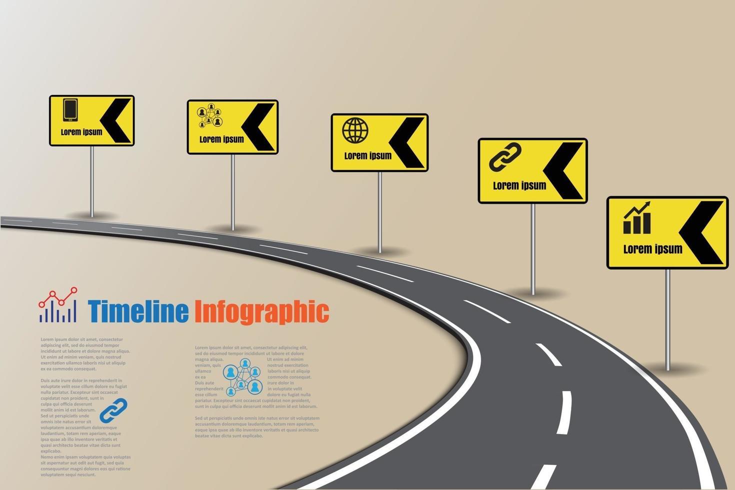 modello di infografica timeline di tabella di marcia aziendale con puntatori progettati per sfondo astratto pietra miliare diagramma moderno processo tecnologia dati di marketing digitale presentazione grafico illustrazione vettoriale