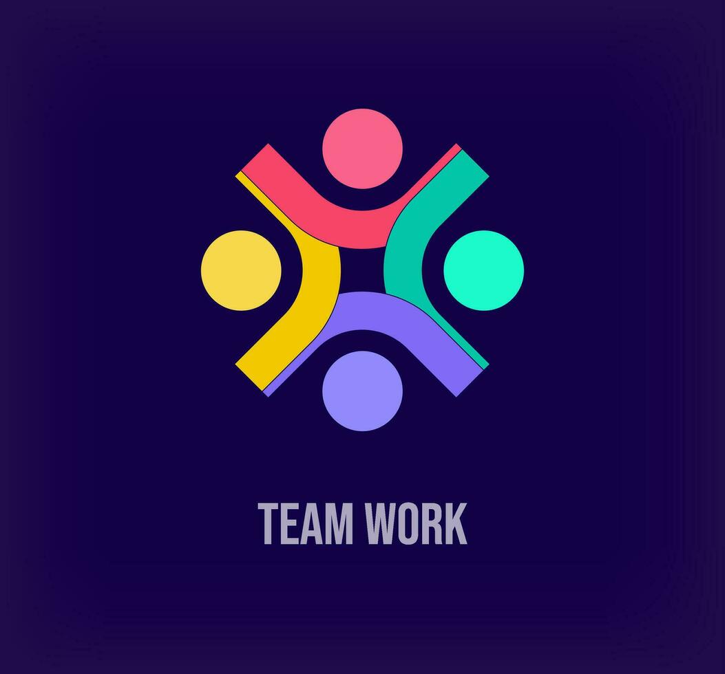 squadra opera le persone, solidarietà idea, moderno logo. unico colore transizioni. azienda crescita logo modello. vettore. vettore