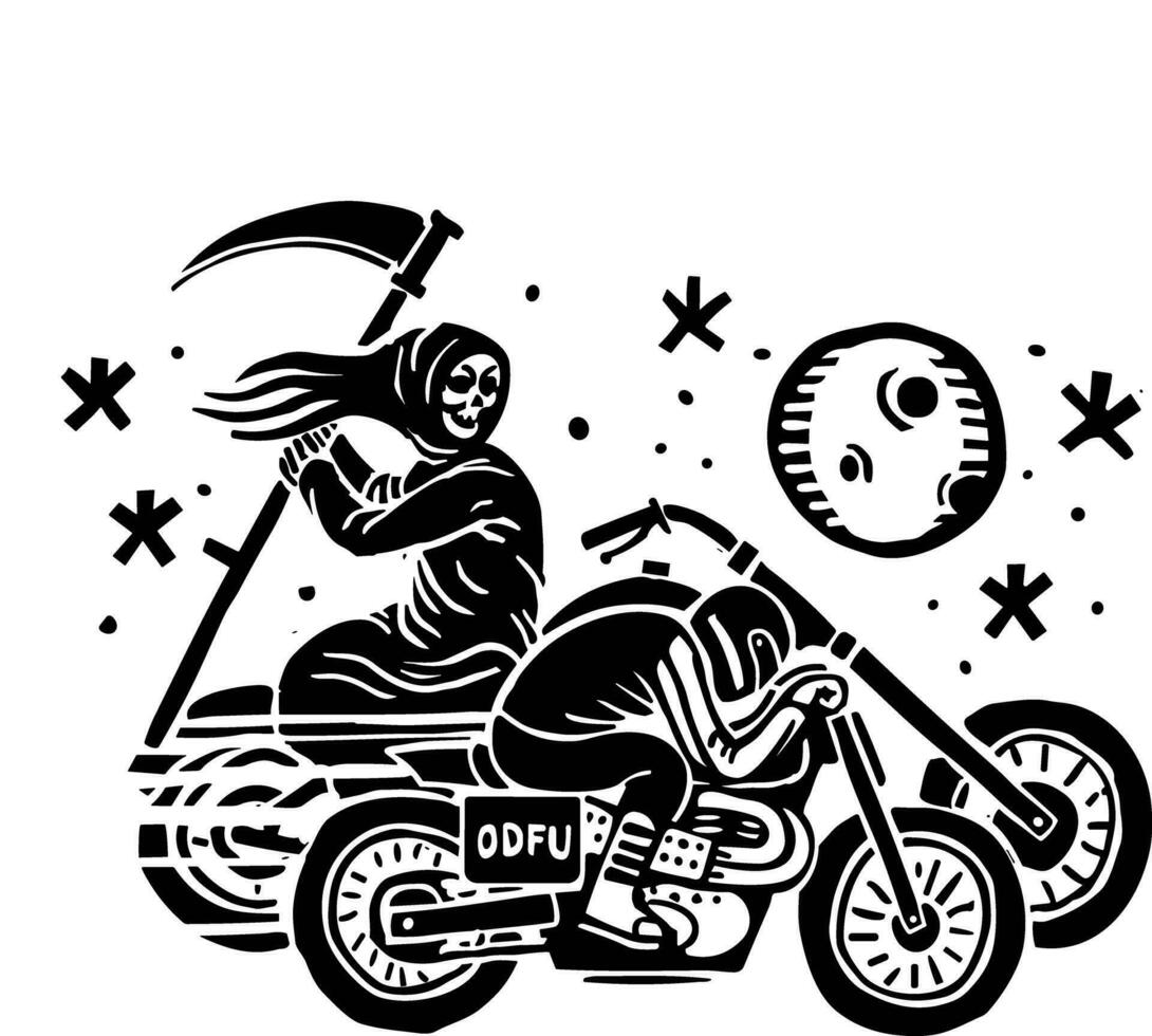 Vintage ▾ motociclo monocromatico disegni impostato con scheletro vettore