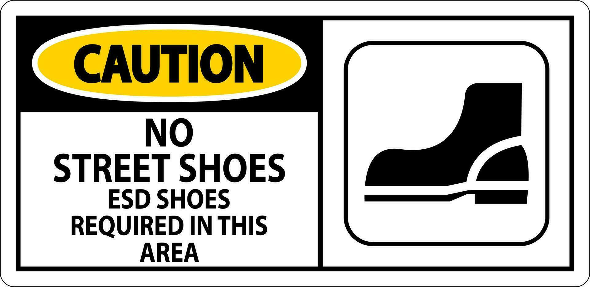 attenzione cartello no strada scarpe, esd scarpe necessario nel Questo la zona vettore