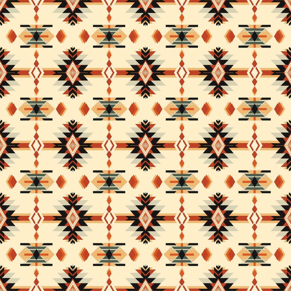 tribale azteco senza soluzione di continuità modello sfondo Vintage ▾ etnico tessile per autunno decorare, nativo tessuto ornamento Perfetto per tessile, Stampa, e Vintage ▾ decorare tradizionale ikat design vettore