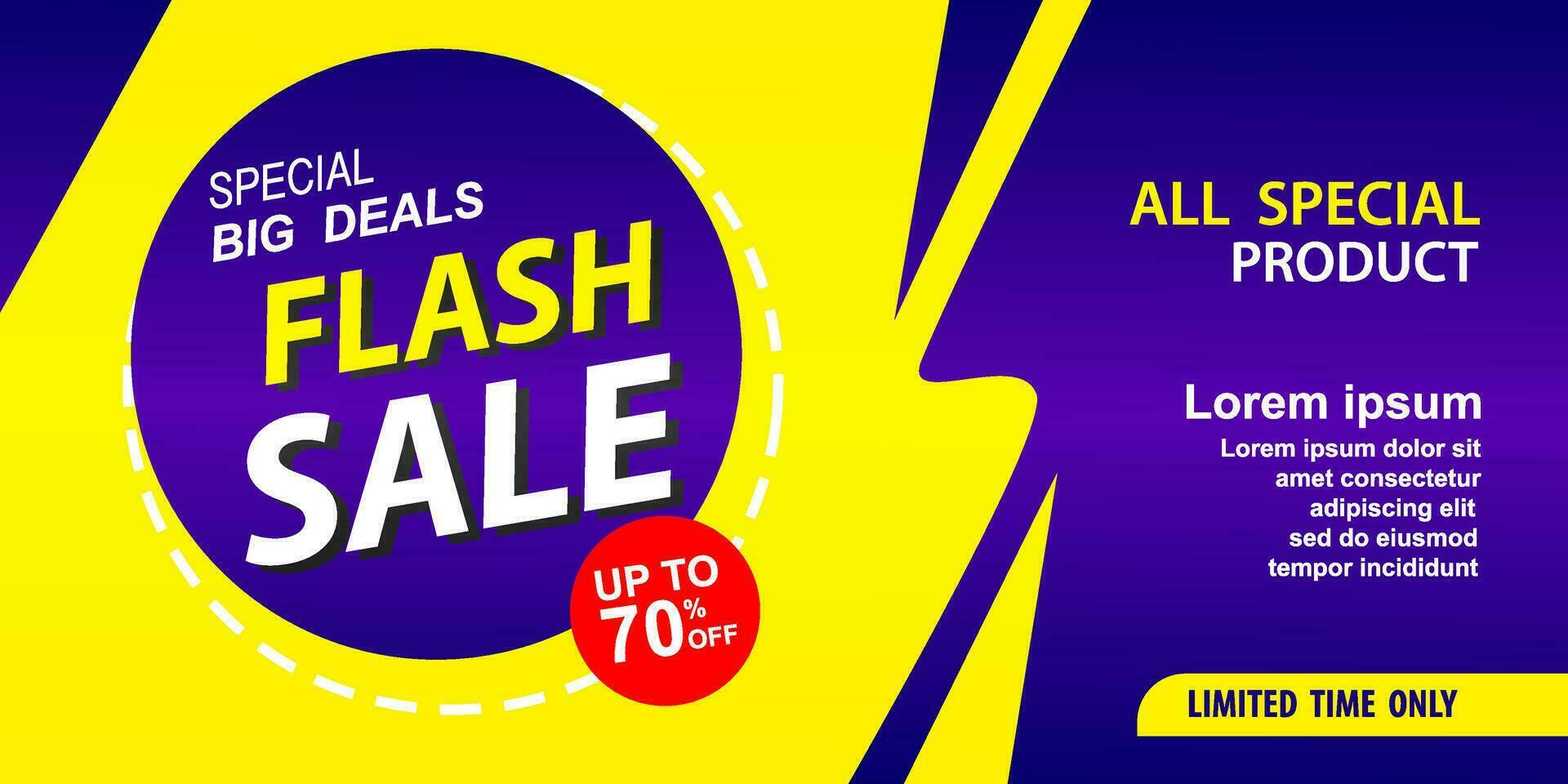 promozione del modello di banner sconto vendita flash vettore