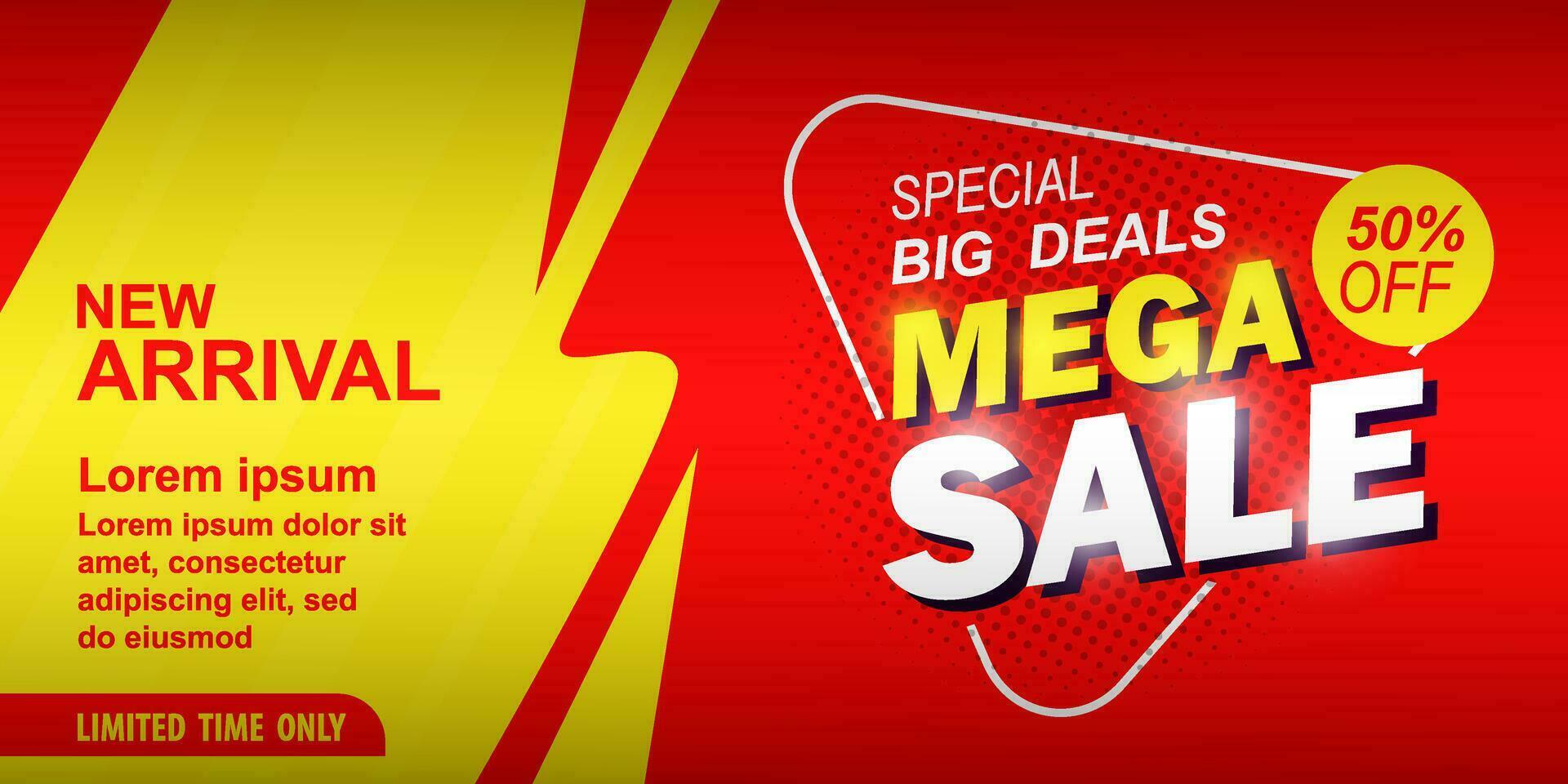 mega vendita sconto bandiera modello promozione vettore