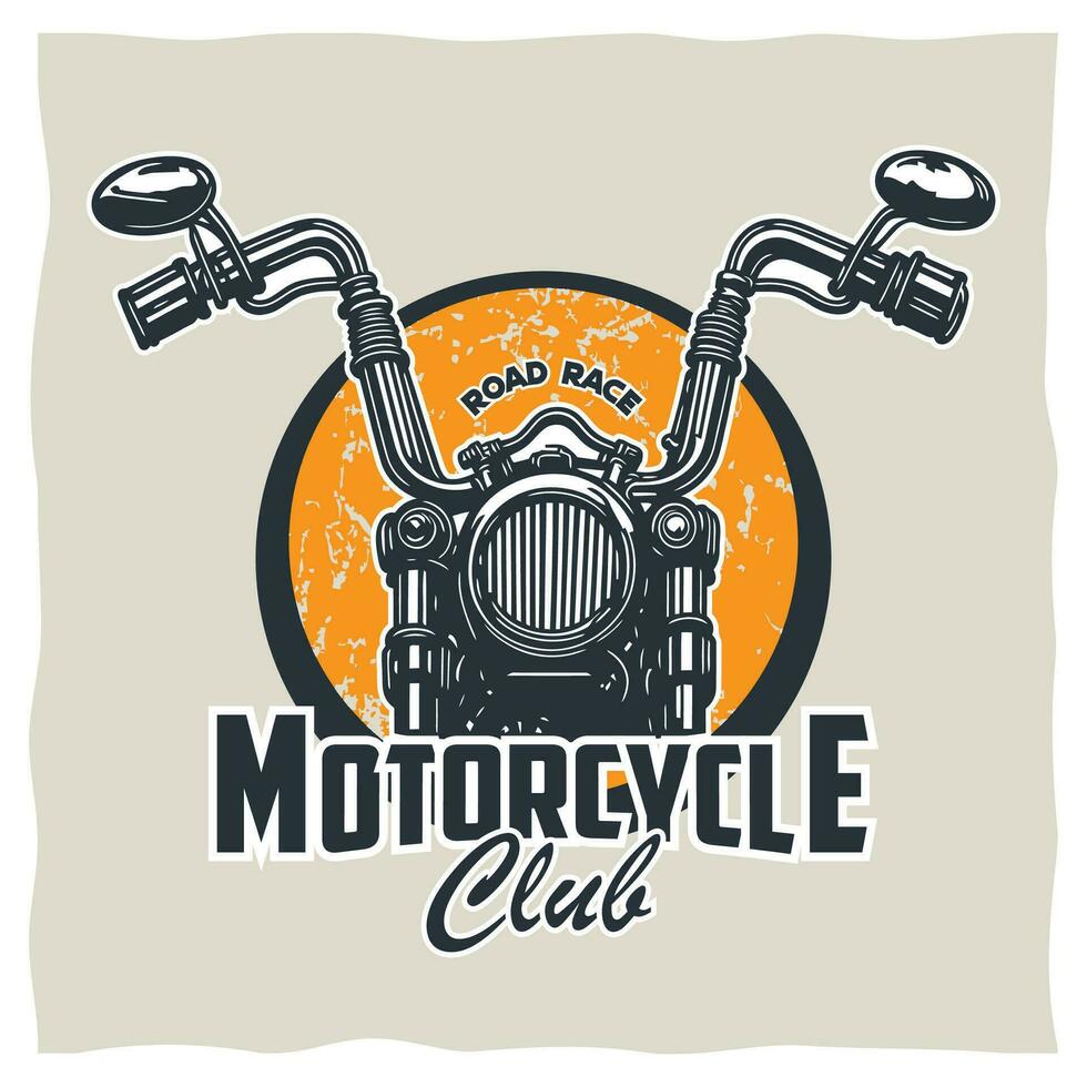 motociclo t camicia etichetta design con motociclo elemento illustrazione vettore