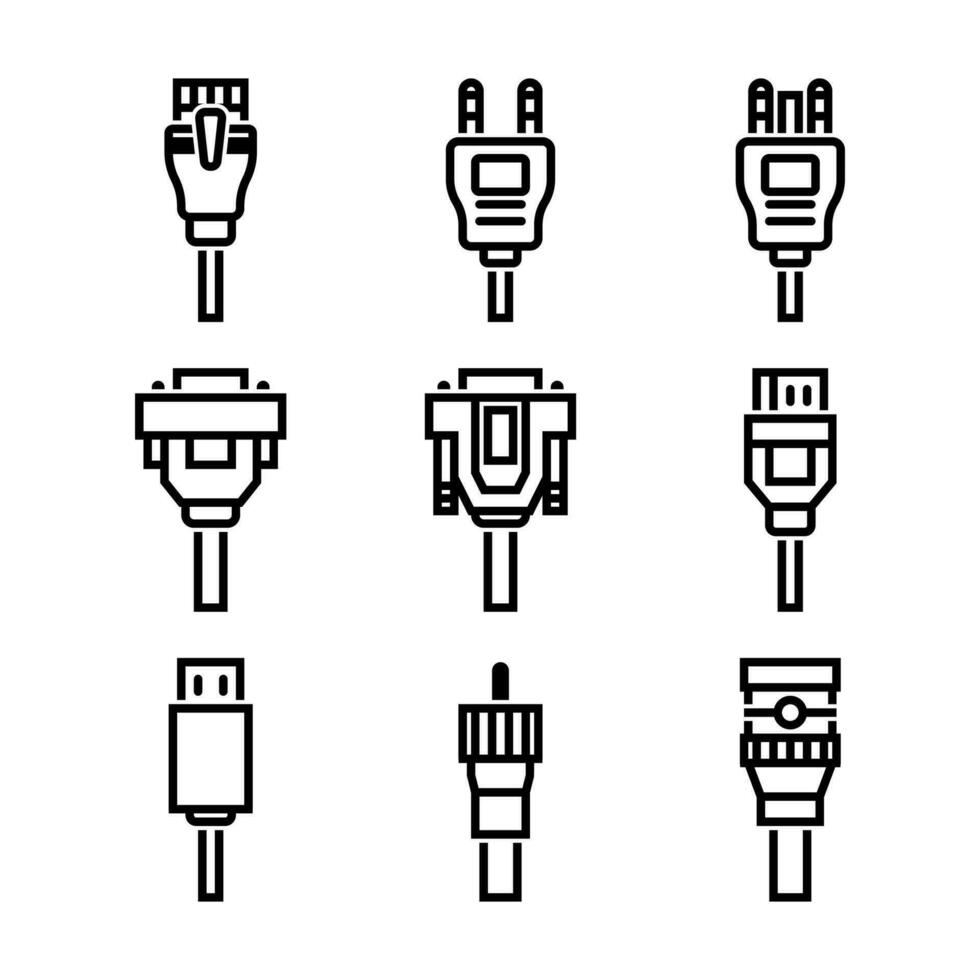 elettronico componenti linea vettore elementi icone