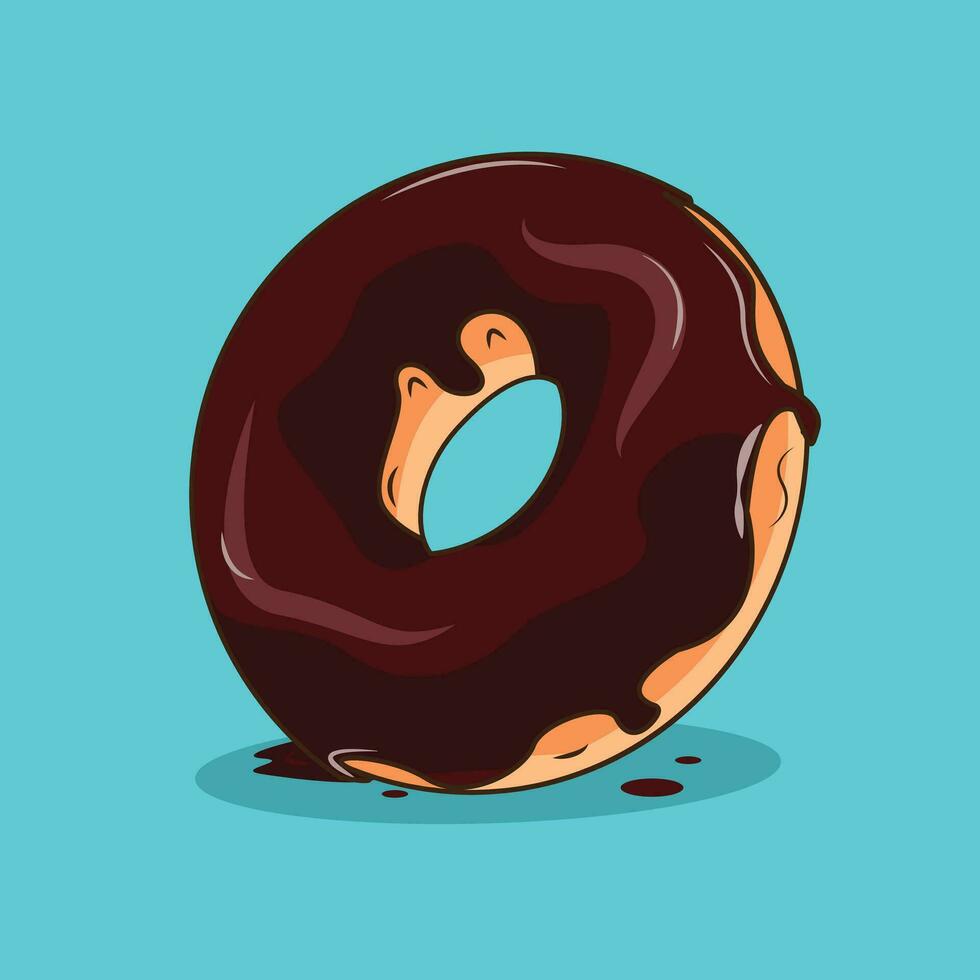 ciambella cioccolato vettore illustrazione cartone animato