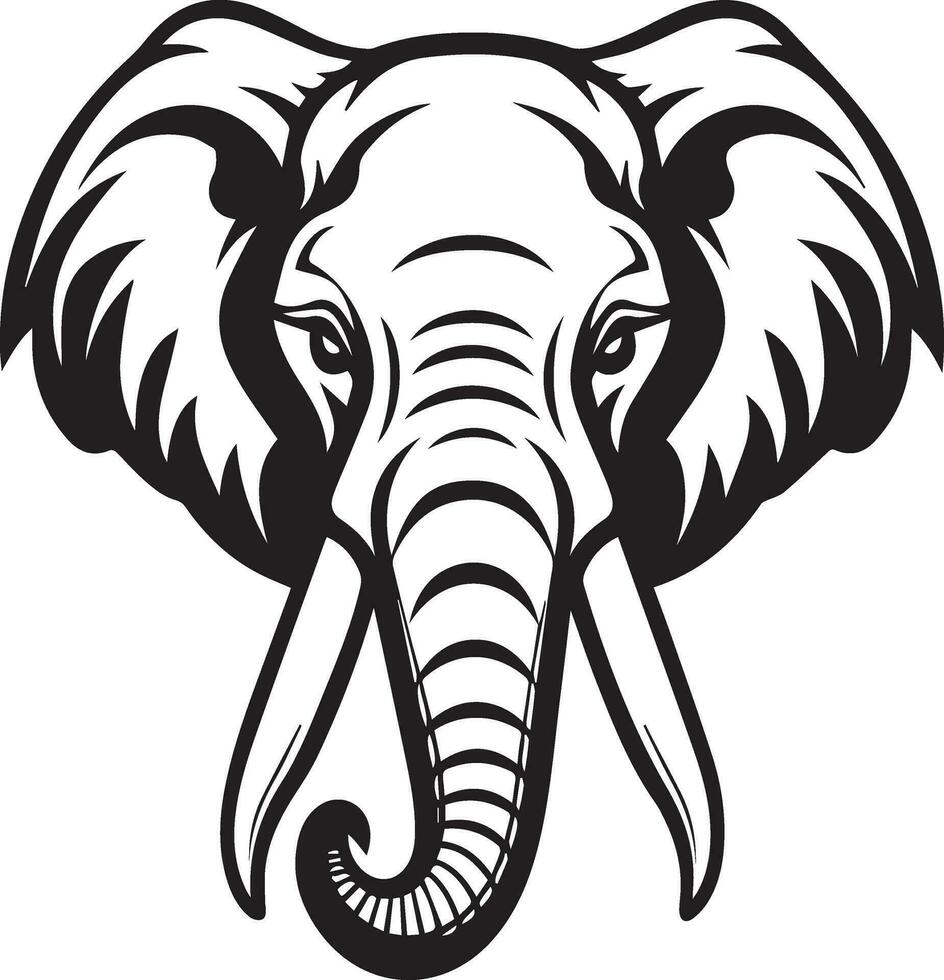 silhouette logo elefante testa vettore illustrazione