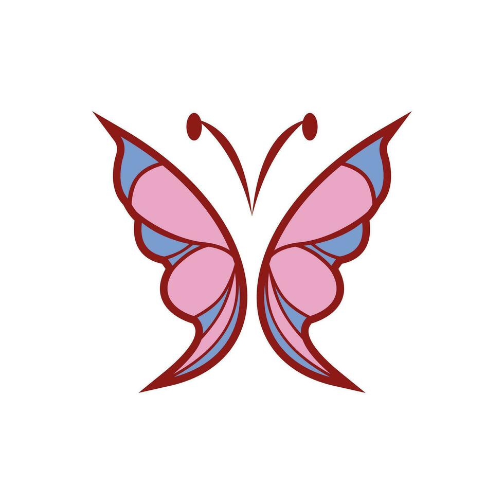 farfalla mano disegnato logo, terme bellezza logo design concetto modello vettore