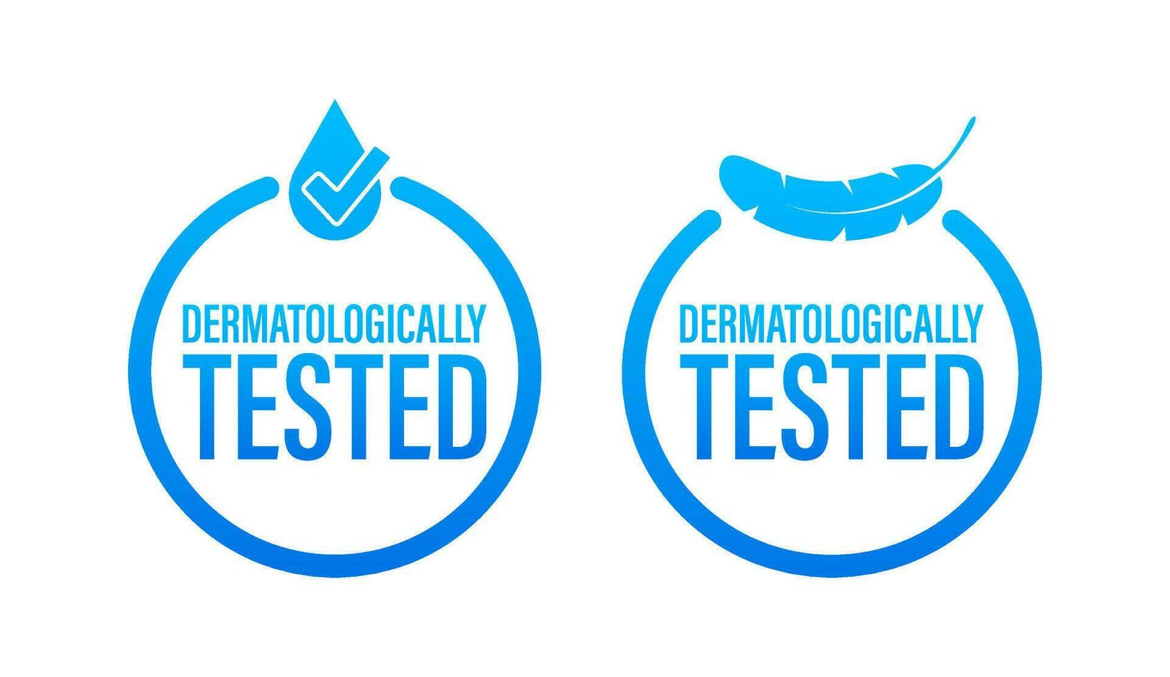 dermatologicamente testato cartello, etichetta. sicuro personale igiene Prodotto. vettore azione illustrazione