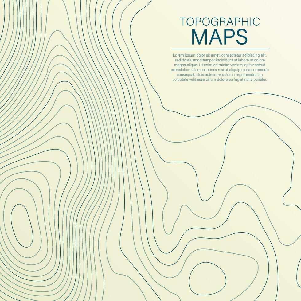 mopografico carta geografica. il stilizzato altezza di il topografica contorno nel Linee e contorni. vettore azione illustrazione