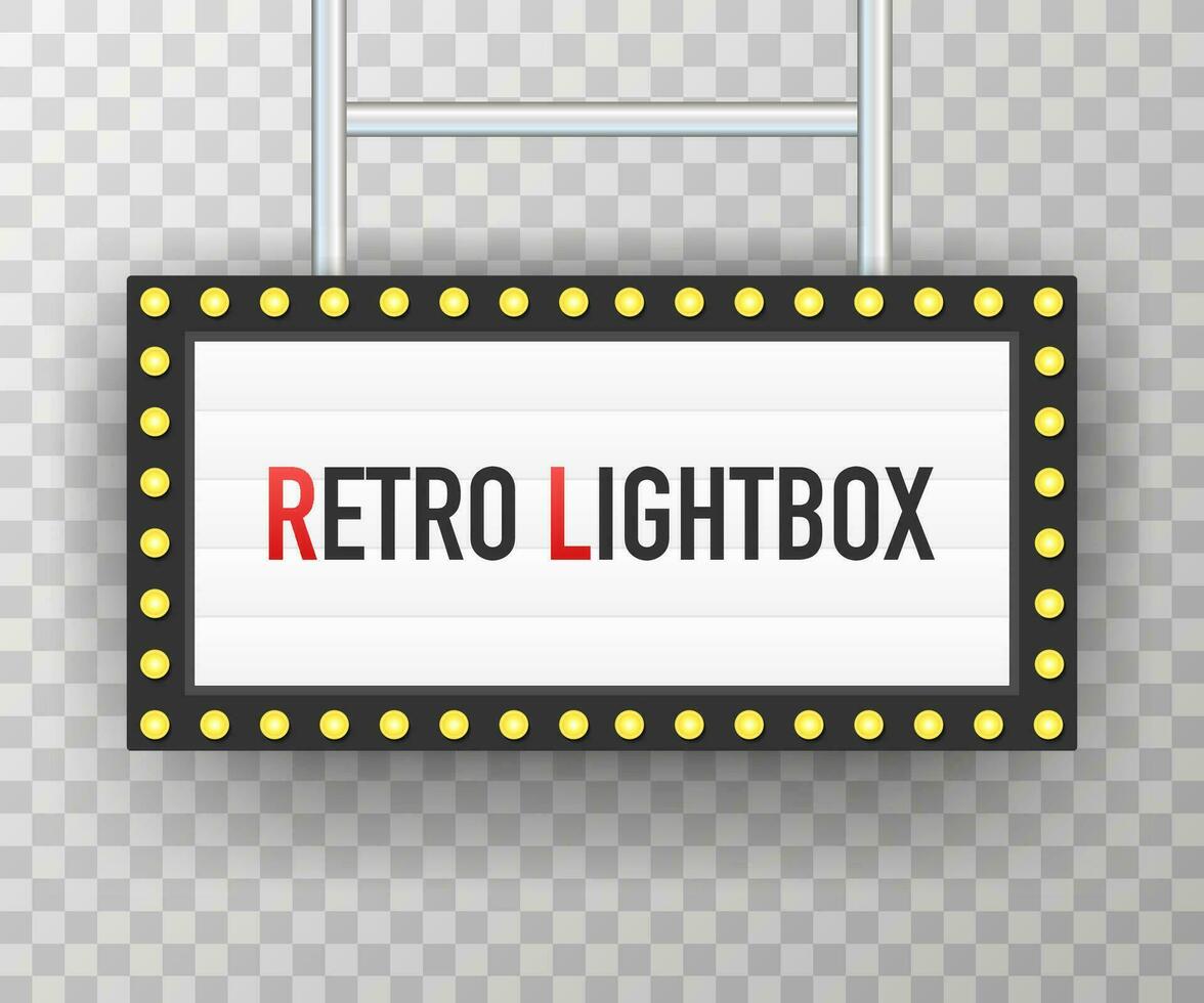 retrò lightbox tabellone Vintage ▾ telaio. lightbox con personalizzabile design. classico bandiera per il tuo progetti o pubblicità. vettore azione illustrazione.