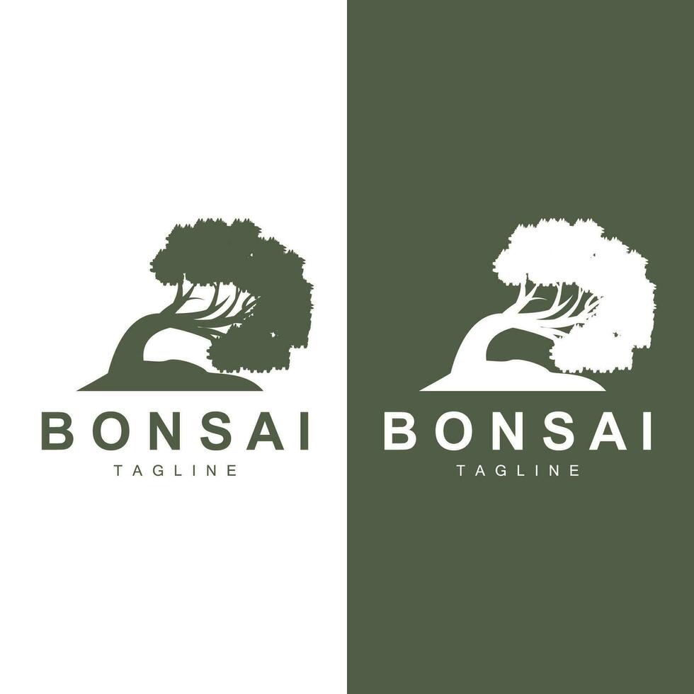 Bonsai albero logo vettore simbolo illustrazione design