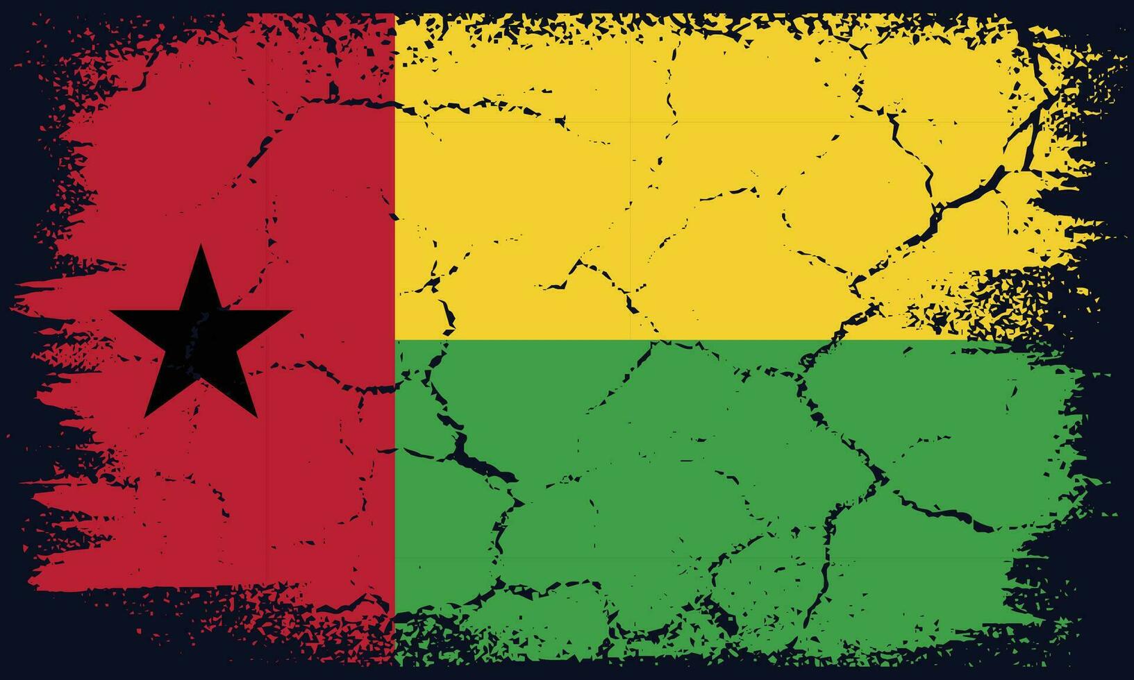 gratuito vettore piatto design grunge Guinea bissau bandiera sfondo