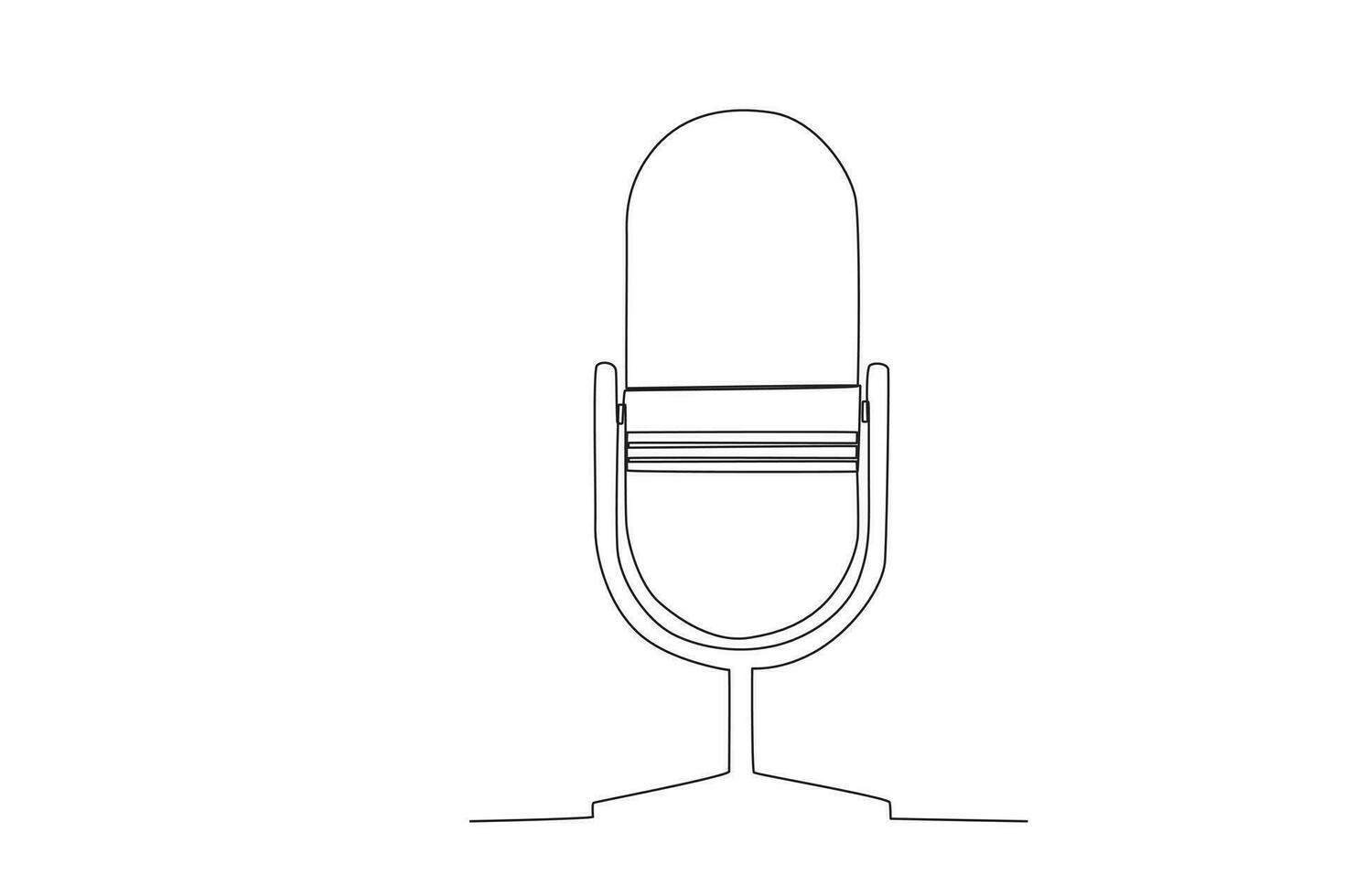 uno continuo linea disegno di retrò microfono vettore