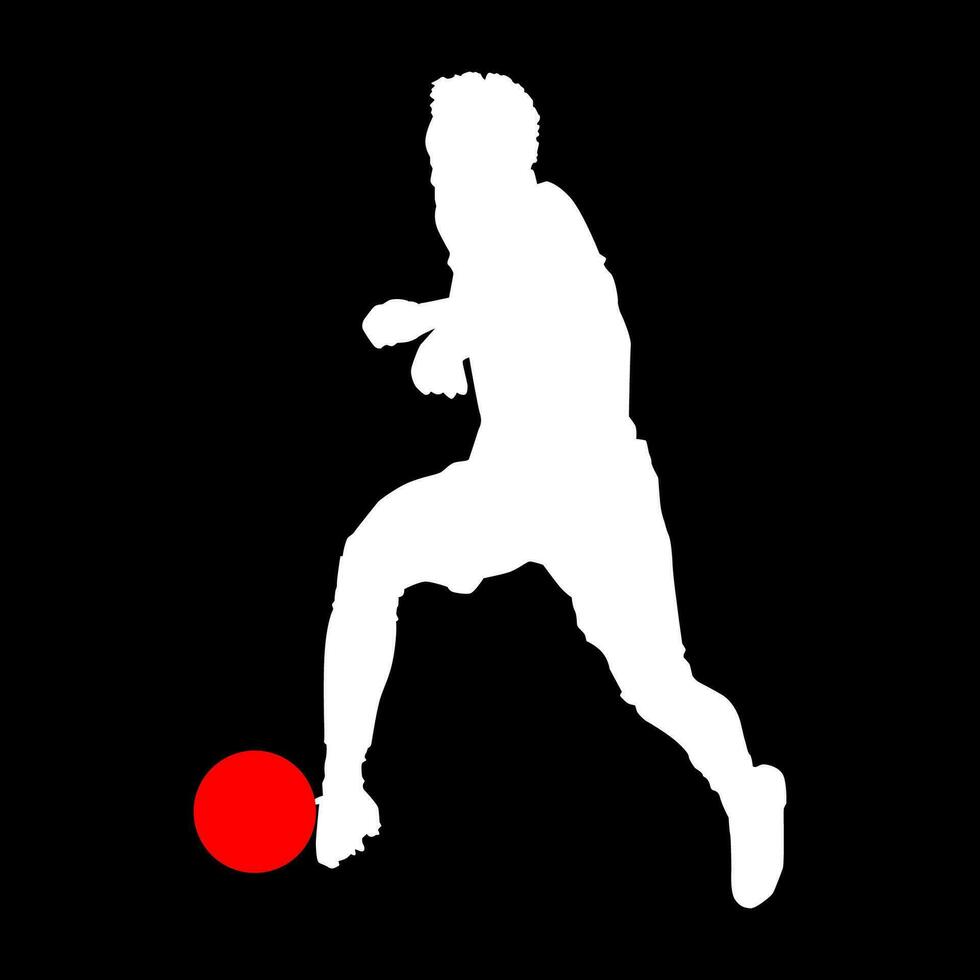 alto dettagli di calcio giocatore silhouette. minimo simbolo e logo di sport. in forma per elemento disegno, sfondo, striscione, sfondo, coperchio. vettore eps 10