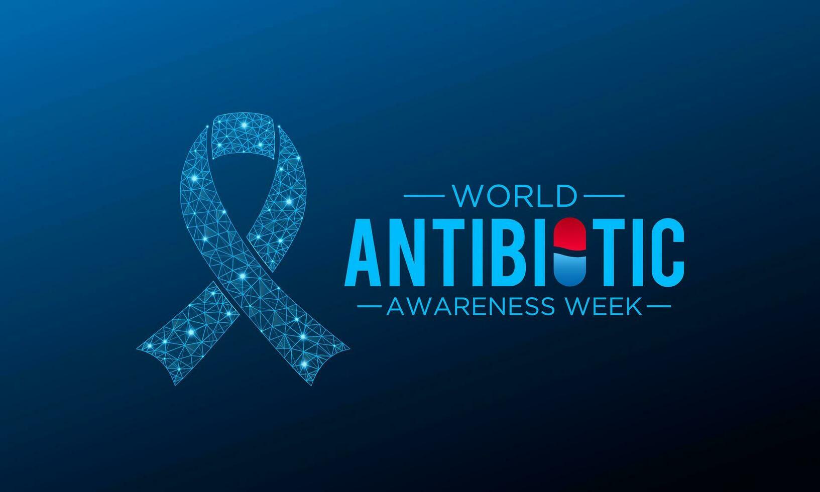 vettore illustrazione su il tema di mondo antibiotico consapevolezza settimana osservato ogni anno nel durante novembre 18 per 24. mondo antimicrobico consapevolezza settimana modello per striscione, manifesto con sfondo.