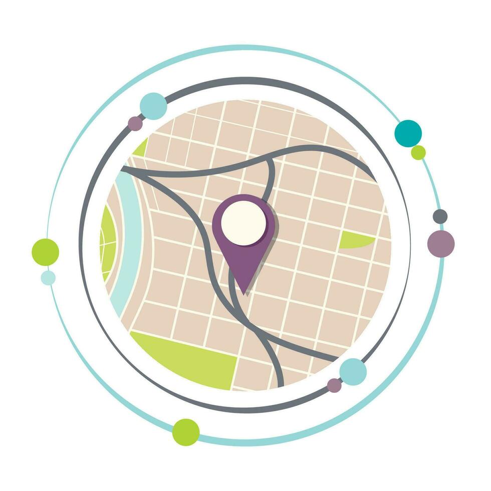 navigazione GPS carta geografica vettore illustrazione grafico icona