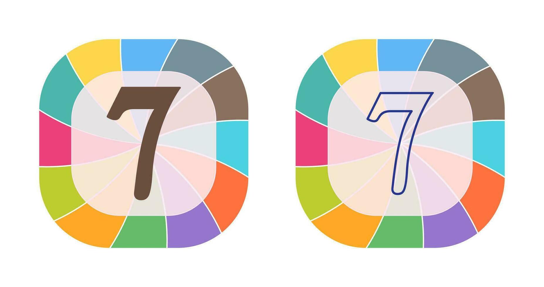 numero Sette vettore icona