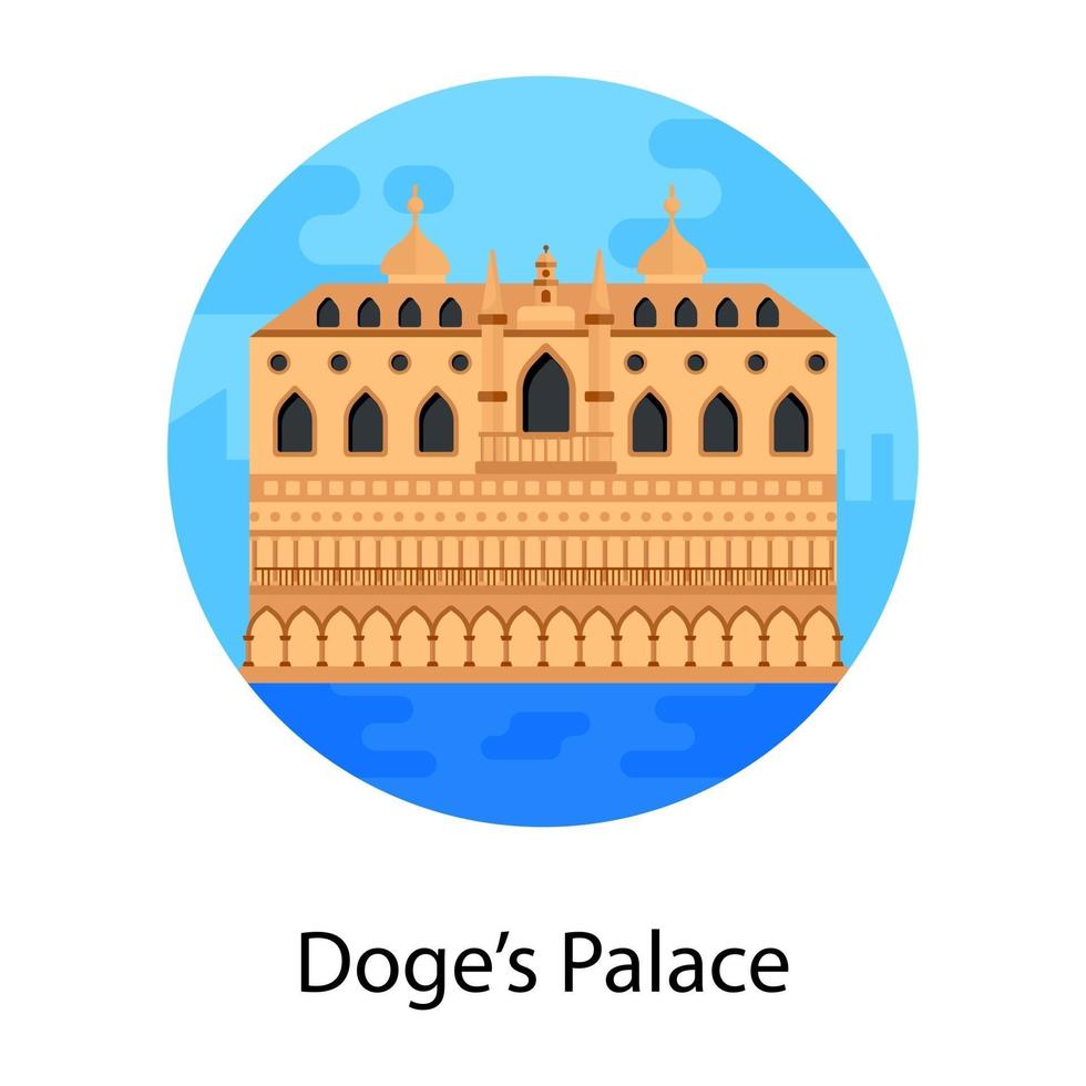 punto di riferimento del palazzo ducale vettore