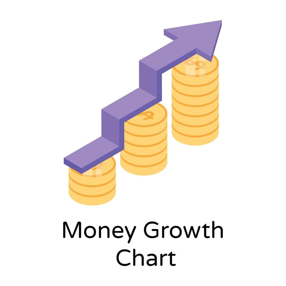 grafico di crescita del denaro vettore