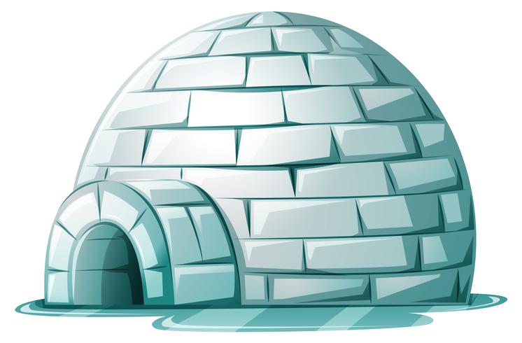 Igloo su terreno ghiacciato vettore