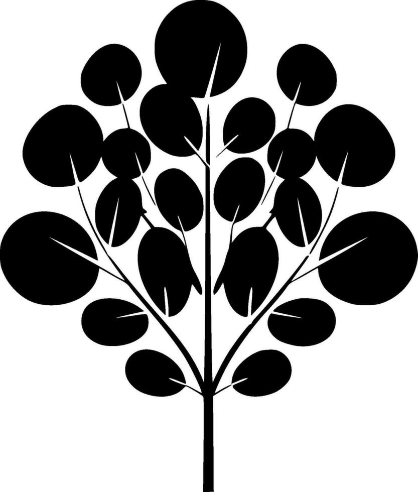 eucalipto, minimalista e semplice silhouette - vettore illustrazione