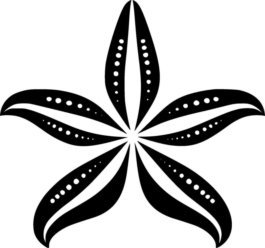 stella marina - nero e bianca isolato icona - vettore illustrazione