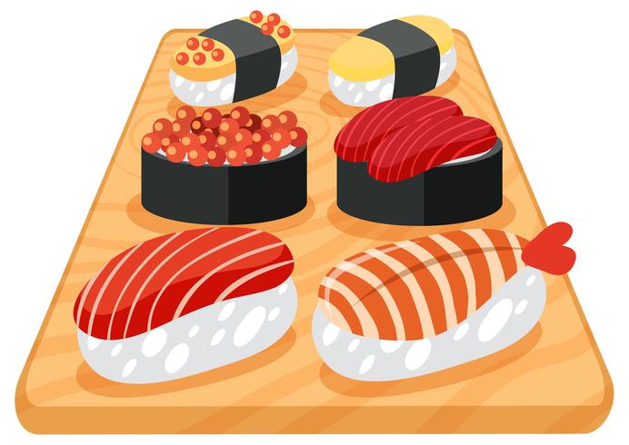Un set di sushi giapponese vettore