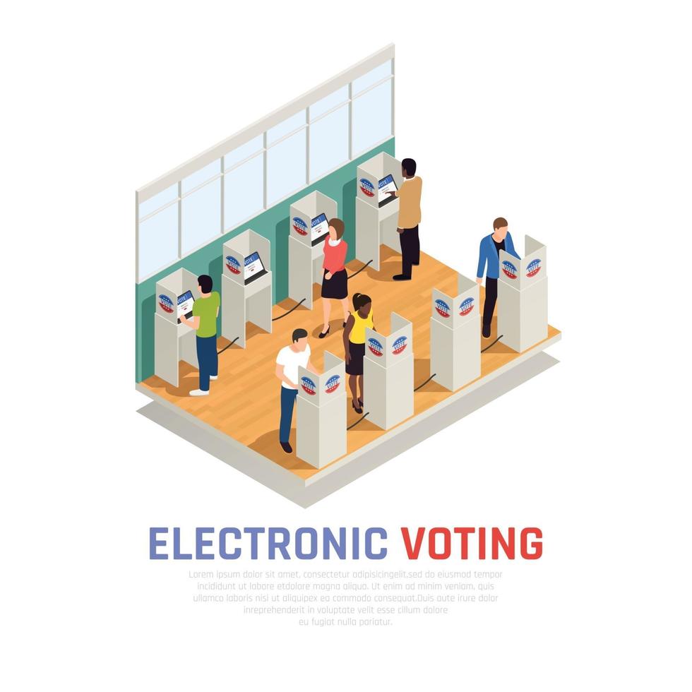 elezioni composizione isometrica illustrazione vettoriale