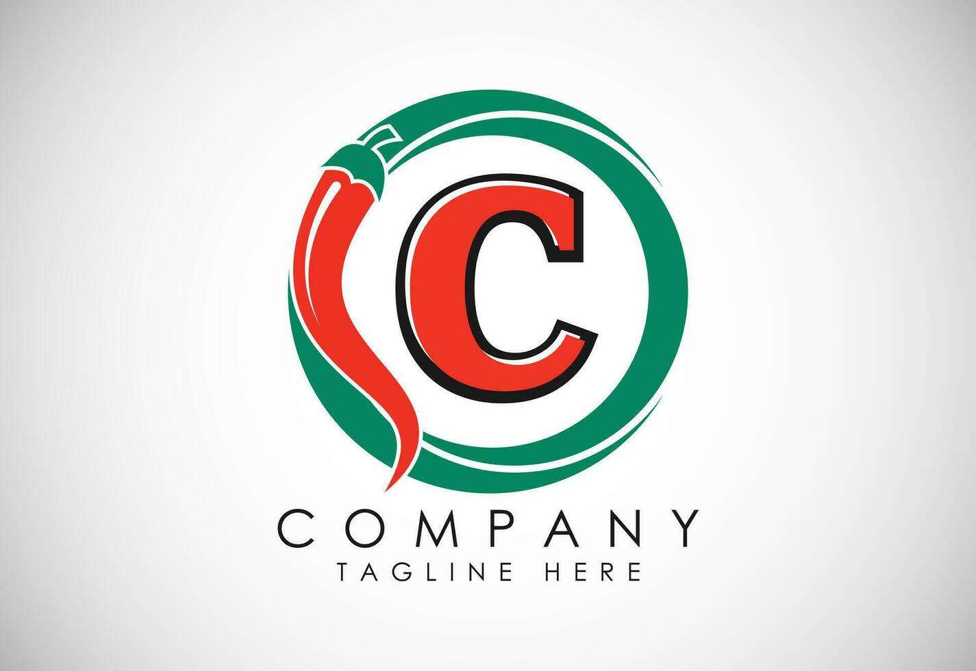 inglese alfabeto c con rosso peperoncino logo design. grafico alfabeto simbolo per aziendale attività commerciale vettore