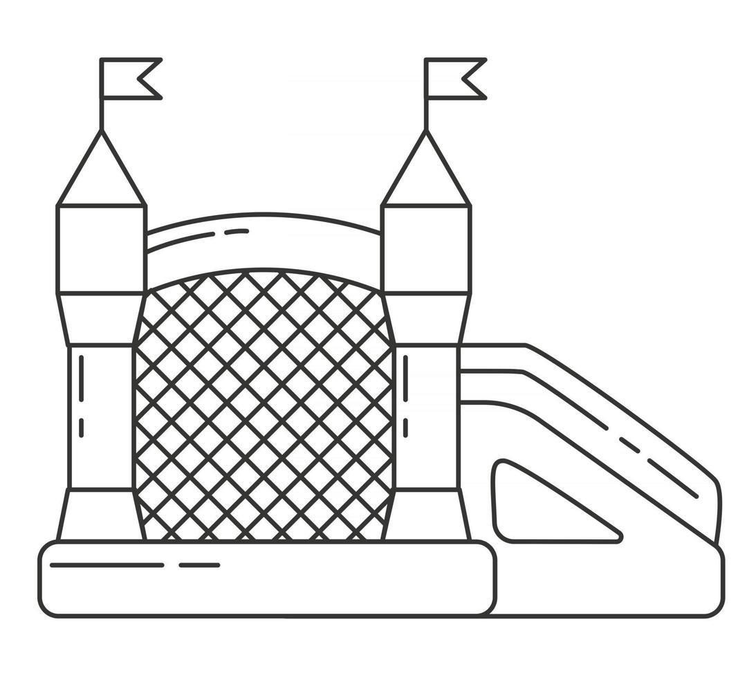 icona di struttura del castello gonfiabile. casa di salto nel parco giochi per bambini. vettore
