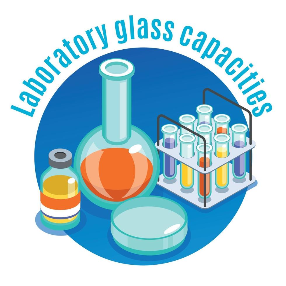 illustrazione vettoriale di composizione rotonda isometrica di microbiologia