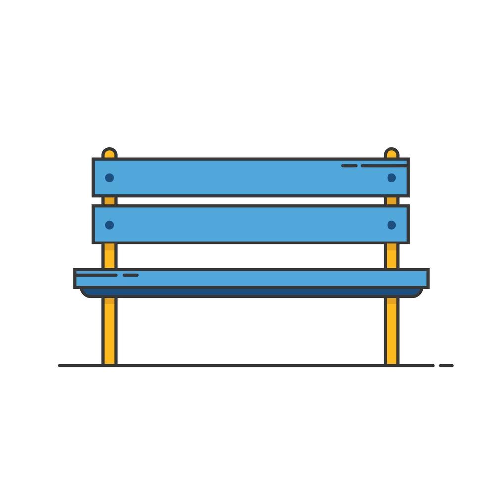 panchina del parco. vista frontale. illustrazione piatta vettoriale su sfondo bianco.