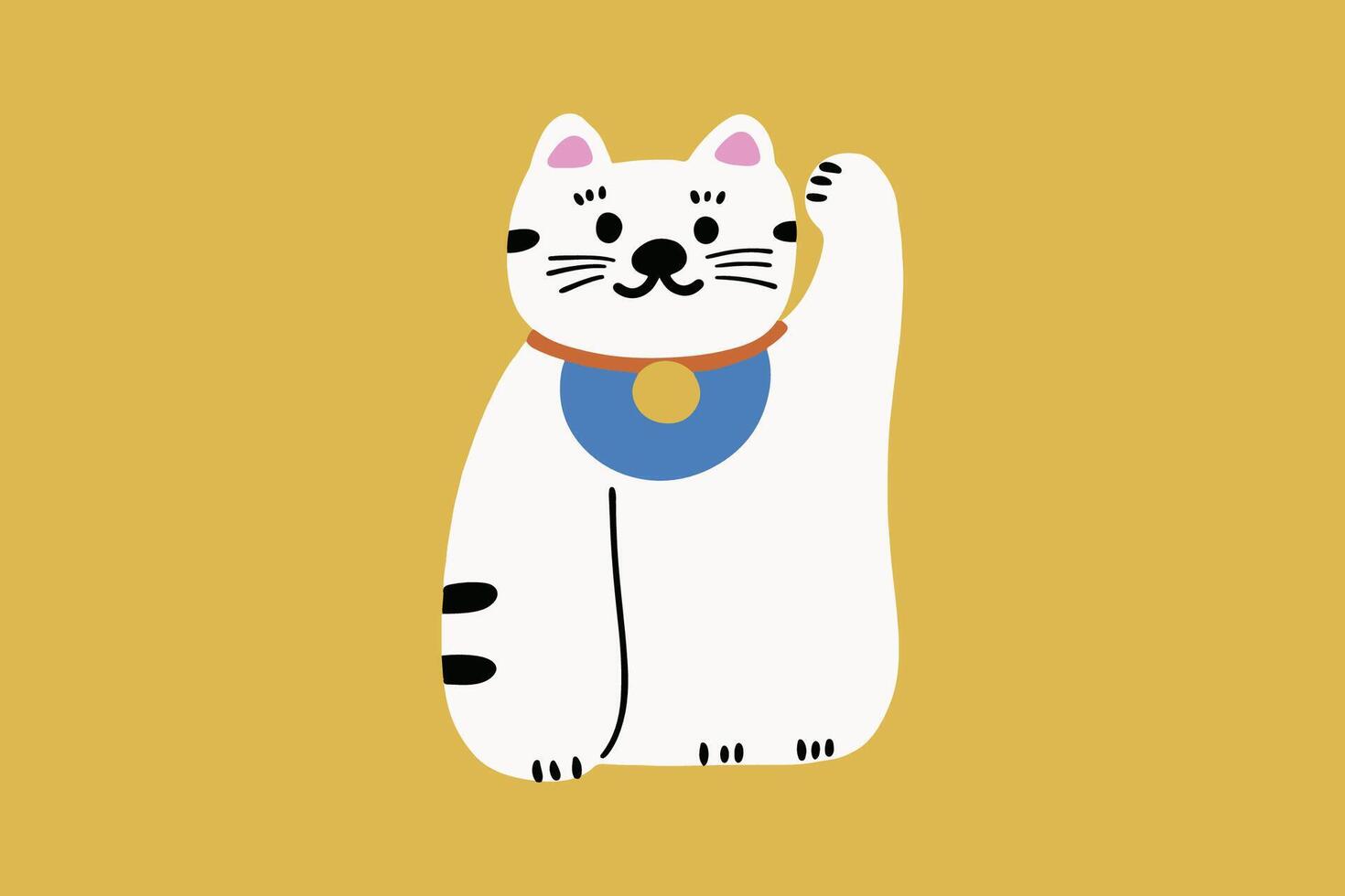 mano disegnare interessante cartone animato gatto illustrazioni vettore