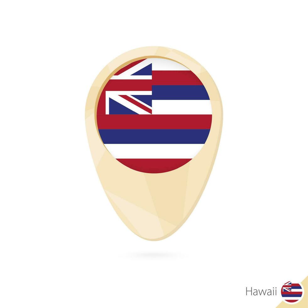 carta geografica pointer con bandiera di Hawaii. arancia astratto carta geografica icona. vettore