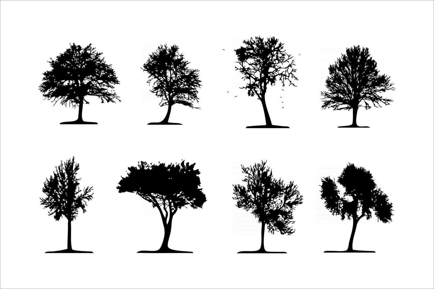 sagome di alberi dettagliate vettore