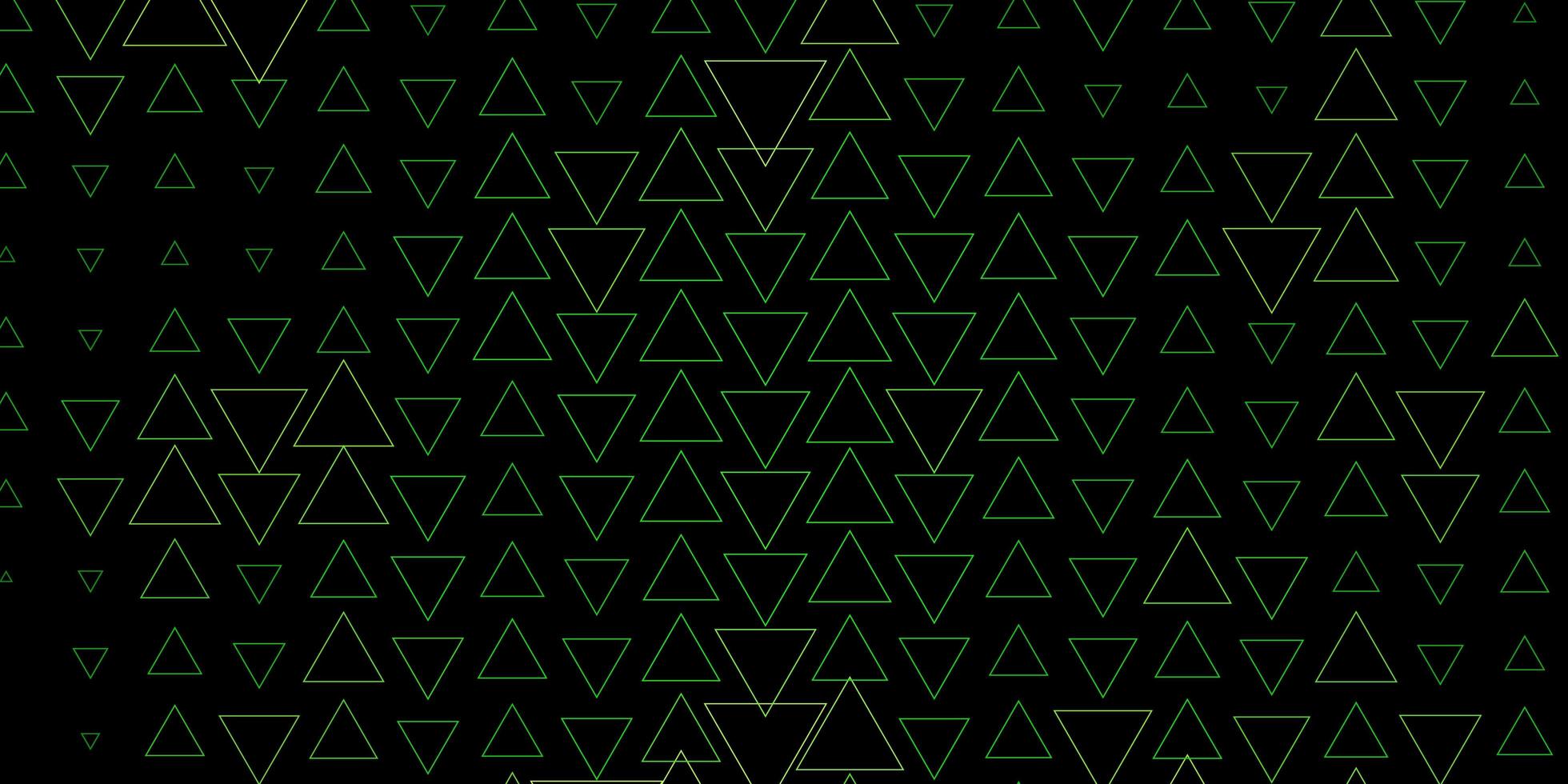 trama vettoriale verde scuro, giallo con linee, triangoli.