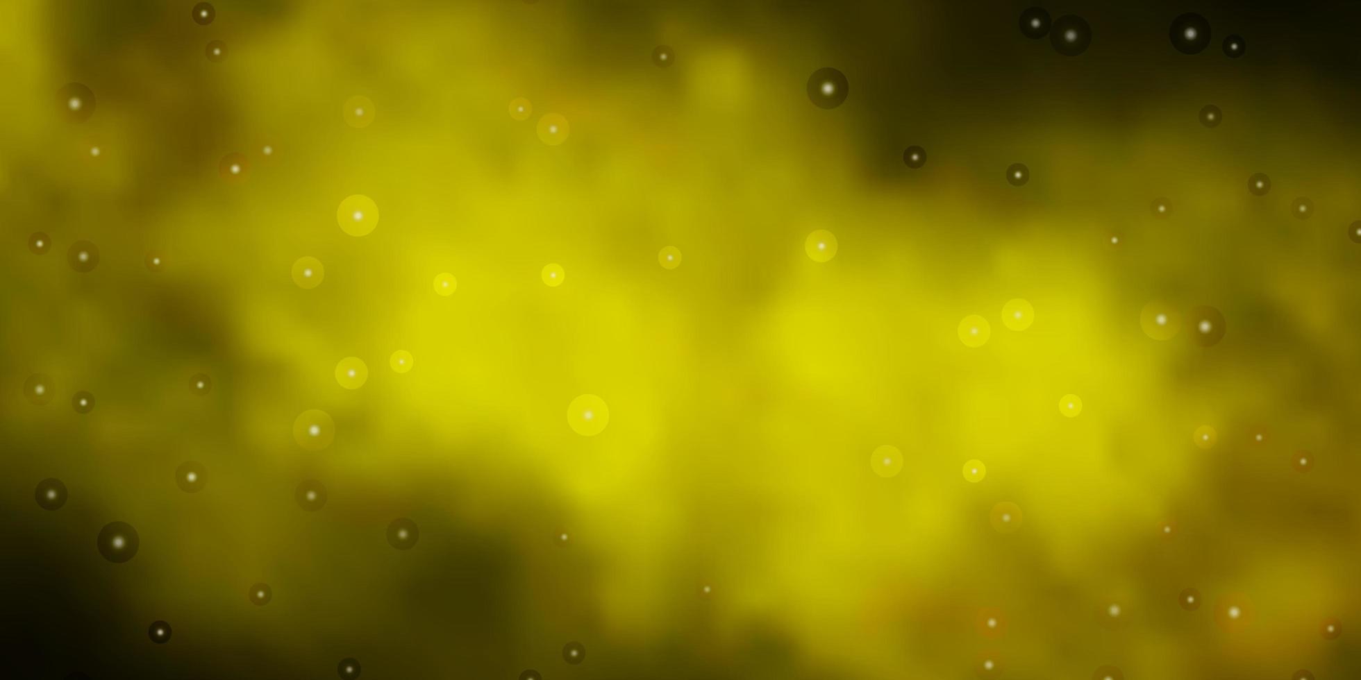 modello vettoriale verde scuro, giallo con stelle astratte.