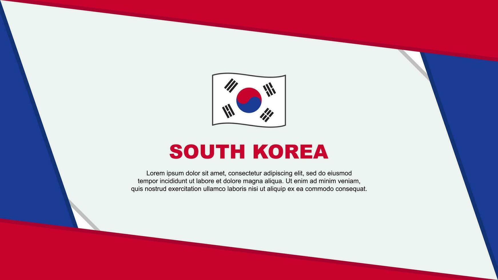 Sud Corea bandiera astratto sfondo design modello. Sud Corea indipendenza giorno bandiera cartone animato vettore illustrazione. Sud Corea indipendenza giorno