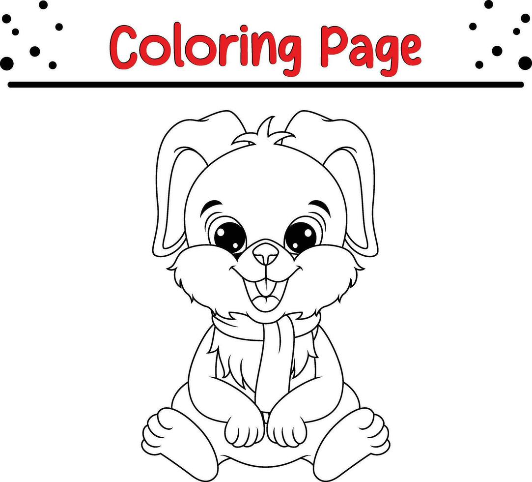 contento Natale animale colorazione pagina per bambini. vettore